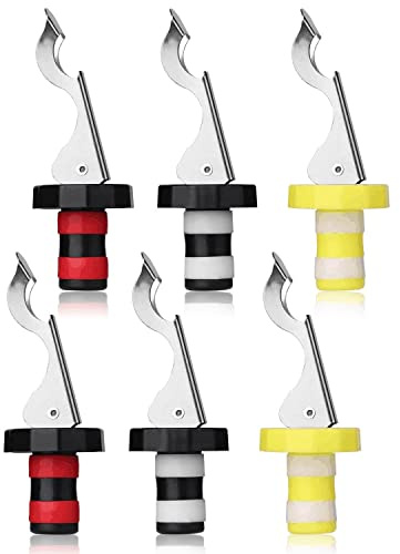Reusable Wine Stoppers, Silicone Vacuum Bottle Stopper,Expanding Manual Beverage Bottle Stopper,Wine Bottle Airtight Seal Cork-6pcs