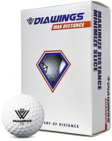 DIAWINGS W Maximale Entfernung Golfbälle für maximale Distanz, Anti-Slice, Low Spin, Straight Shots | Halbes Dutzend, 6 Kugeln | Weiß, Rosa, Orange, Gelb (Weiß)