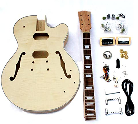 DIY E-Gitarren-Kits Mahagoni-Halsahorn Mit Flammahorn-Venner-Korpus Mit Allem Zubehör Fachmann E-Gitarren-Bausatz