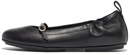 Fitflop Damen Allegro weiches Leder Mary Jane Schuh, Schwarz, 36 EU
