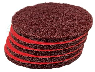 2W Disque abrasif en non-tissé de 150 mm avec fermeture Velcro (rouge - P80)
