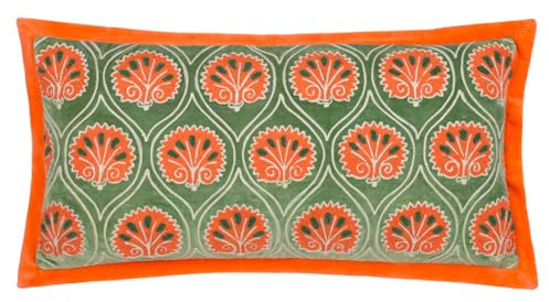 Paoletti CASA Housse de Coussin brodée Péridot Orange