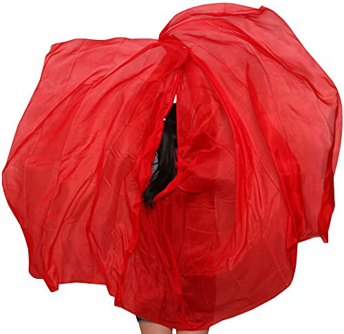 DUNSBY Damen Bauchtanzschleier Einfarbiger Seiden-Bauchtanz-Schleier for Erwachsene, Bauchtanz-Praxis, Seidenschal, 250 x 114 cm (Color : Sk008, Size : 270X114CM)