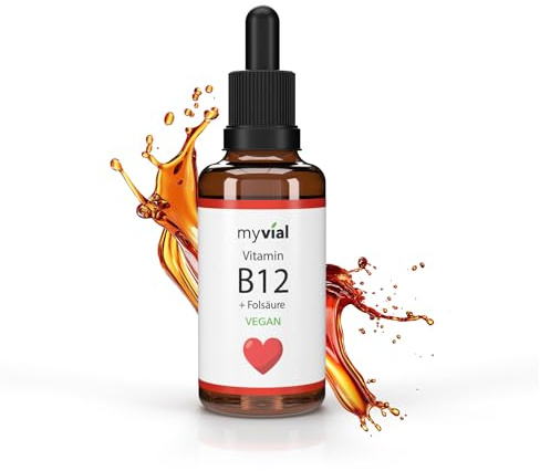 Bio Vitamin B12 50ml – 1000 Anwendungen – 10µg B12 + 200µg Folsäure je Anwendung – Methyl- & Adenosylcobalamin – vegan – produziert in Deutschland