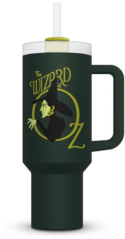 Pyramid International Wizard of OZ Witch Icon, bicchiere da 1200 ml, con cannuccia e coperchio, isolamento sottovuoto a doppia parete, mantiene la temperatura fredda fino a 11 ore, caldo fino a 7 ore,