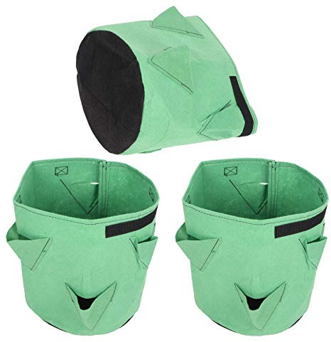 Gsycle 3 pezzi Sacco per piantare fragole, 6 fori 26L/7 galloni Sacco per piantare feltro Sacco per crescita fragole Vaso per fragole Fioriera per fragole da giardino, erbe aromatiche,