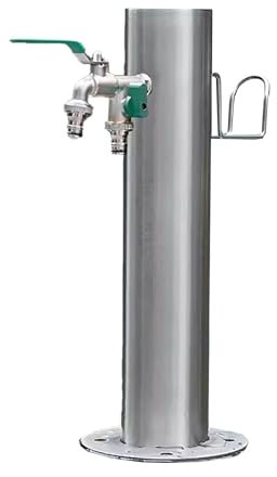 Colonna d'acqua da giardino con rubinetto per irrigazione esterna e fontana da pavimento (50 cm)