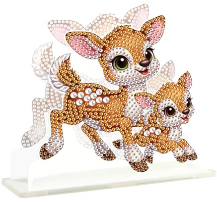 DCIDBEI Pintura de Diamantes Servilletero 15x15cm Diamond Painting Dispensador Servilletas Papel Dibujos con Diamantes Accesorios Cocina Pintar por Números Servilletero Mesa Soporte Servilletas Ciervo