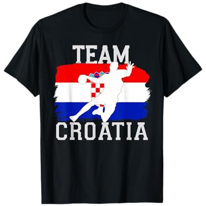 Handball Kroatien Trikot Handballspieler Handballspiel T-Shirt