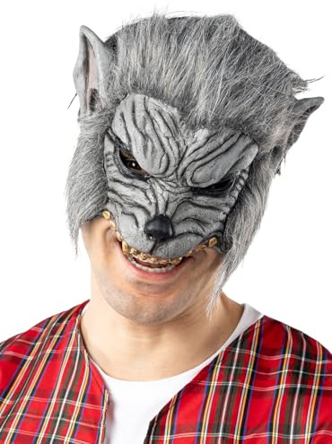 Funidelia | Werwolf Maske für Herren Horror, Werwolf, Böse Wolf, Halloween - Zubehör für Erwachsene, Zubehör für Kostüm - Braun