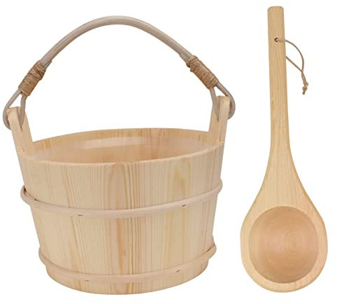 Happyyami Pelle À Eau en Bois pour Sauna Ensemble De Sauna Revêtement en Plastique Accessoire De Bain Spa