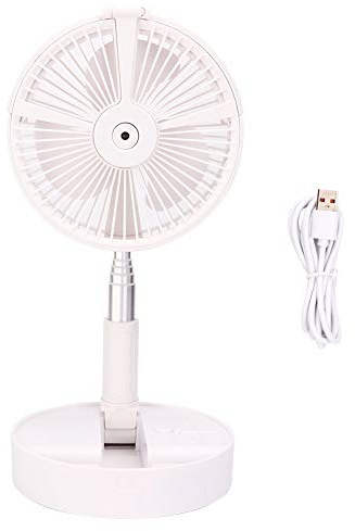 BAFOVY Telescopic Folding Fan Four Speeds Adjustment Portable Desktop Fan Hydrating LED Fan with USB Charging, 7200mAh Battery, Foldable Floor Fan for Deep Hydrating, Cooling