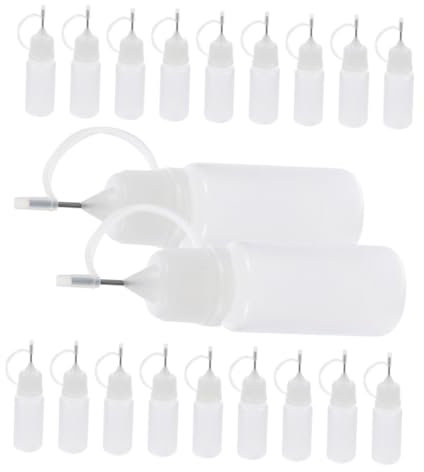 CALLARON Lot De 20 Flacons Souples Applicateurs De Colle 10 Ml Flacon à Pointe Fine Pour Bricolage Portables Précision Pour Usage Diy