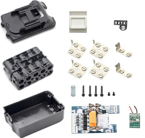 Svart batteri fodral skal PCB kretskort kit 18650 batterier paket lämplig för Makita 18V BL1830 BL1860B (inget batteri)