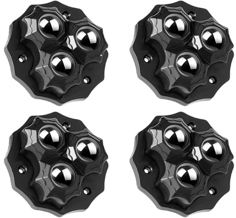 4 Pack Heavy Duty Self-Adhesive Furniture and Table Rollers 360 Degree Swivel Rollers Kitchen Appliance Wheels Stickable Casters for Swivel Chair Furniture Mobile Coffee Table Tray - Black