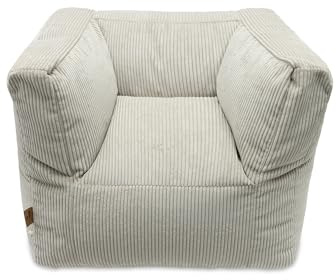 Jollein Kindersessel Corduroy Olive Green – Weicher Kinder Sessel aus Cordstoff für Kleinkinder – Leicht & Gemütlich – Perfekt fürs Kinderzimmer – Olivgrün