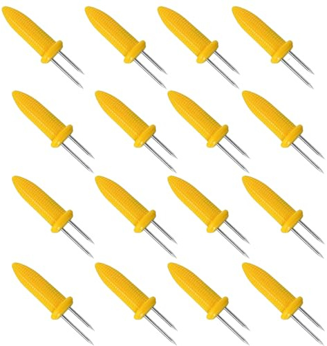 20pcs Large Corn Cob Holders – Stainless Steel Corn on The Cob Skewers for BBQ – Sweetcorn Holders Forks with Twin Prongs – Sweetcorn Holder for Party Picnic Camping (9cm)