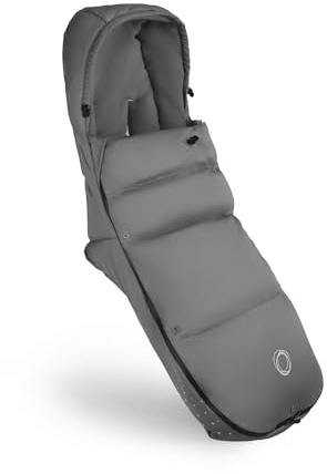 Bugaboo Thermolite Performance Footmuff for Stroller or Pushchair, for Toddlers, with Removable Insert, Adjustable, Shoe Shield, Waterproof Zippers, Warm Cosy Toes in Moon Grey