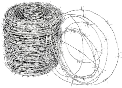 Heavy Duty 4 Point Barbed Wire Fence 1.6mm 120m Pigeon Deterrent Marten Defense Shatter Resistant Ideal for Pasture & Wildlife Protection