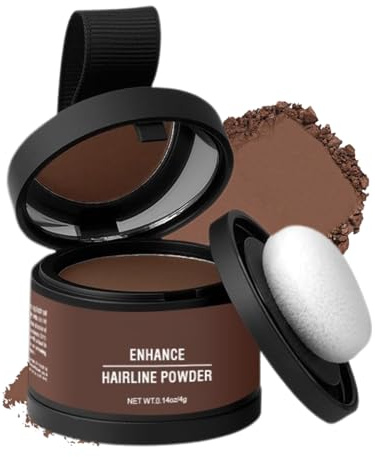 Ansatzpuder,Hairline Powder,Haaransatz Puder für Männer & Frauen,Haaransatz Ausbessern & Haarausfall Abdecken, Haarfasern/Haartopper Alternative,Regen,schweißfest und Natürliches(#13 Dunkelbraun,1PC)