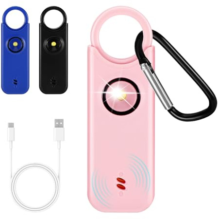 Sprifityy Persönlicher Alarm, Laut 135dB Extra Laut, (Rosa) | Für Selbstverteidigung Frauen, Hell Taschenlampe & Batteriewarnung, Tragbares Gerät für Frauen, Kinder und Senioren