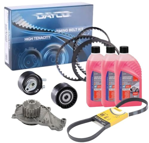 KIT DISTRIBUZIONE CINGHIA DENTATA COMPLETO DI POMPA DELL'ACQUA CINGHIA SERVIZI E ANTIGELO PER BERLINGO, C3, C4, DS3, JUMPY, C-MAX 1.5-1.6