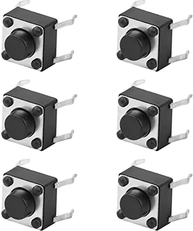Zerodis Assortiment de 100 Pièces de Commutateurs Tactiles à Bouton-poussoir, Micro-interrupteur Tactile pour Circuits Imprimés électroniques PCB