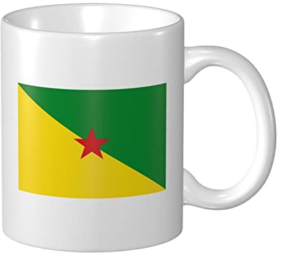 Tazas De Cerámica Bandera De La Guayana Francesa Tazza Di Latte Decorativas Moderna Tazas De Té, Para Cocina, Deportista, Cumpleaños, 330ml