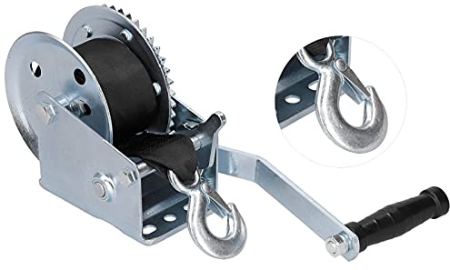 RASTKY Treuil Robuste de 1 200 LB avec Sangle de 8 M pour Remorque de Bateau, Cadre en Acier au Carbone pour des Performances élevées, adapté au Fonctionnement Manuel sur Les Remorques de Bateau