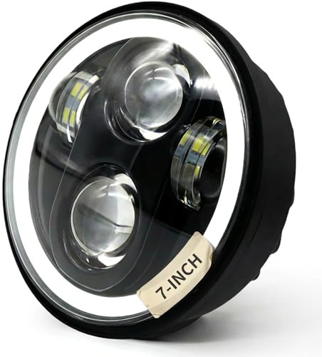 UtaUla 7 Zoll LED Motorrad Scheinwerfer - mit DRL Hi/Lo Abblendlicht Passend, für 7-Zoll Runde Scheinwerfer Konzipiert, Kompatibel mit Vielen Gängigen Motorradmodellen, für Simson S51 S70 S50 S50B