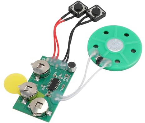 VELATEMOR 120s Aufnehmbares Soundmodul, Schlüsselaktiviertes Sprachaufzeichnungsmodul mit Klarem Ton und Wiederholter, für Grußkarten, Spielzeug, Geschenkboxen