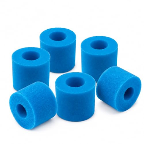 ZoneYan Filterschwamm Typ S1 6 Stück, Schwammfilter Pool, Schaumstoff Poolfilter Ersatzfilter, Filter Schwamm Filterkartuschen für Pool, Schwimmbad, Aquarium, Spa (Blau,Typ S1)
