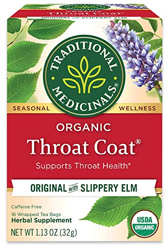 Traditional Medicinals Organic Throat Coat Herbal Wrapped Tea Bags - 16 ct