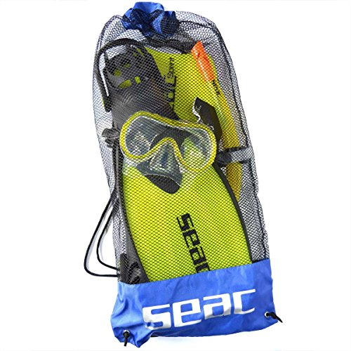 SEAC Set Tris Sprint Flossen-Set mit anatomischem Innenschuh + Maske + Schnorchel Bora HD Kinder