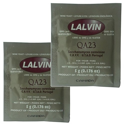 2X Lalvin QA23 White Wine Yeast 5g Sachet 16% Homebrew Wine Making 4.5L-23L