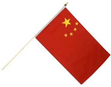 Flaggenfritze Stockflagge China 30 x 45 cm - handlich zum Schwenken, Dekorieren und Flagge zeigen