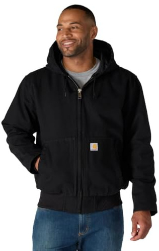Carhartt, Herren, Weite, isolierte Freizeitjacke aus ausgewaschenem Segelleinen, Schwarz, M