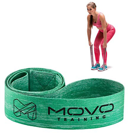 MOVO Fitness Power Band | 100 x 5 cm | Resistance Gymnastik Sport Training Bänder | Für stabile Muskulatur | Widerstandsband für Krafttraining | Waschmaschinenfest | Latexfrei | Optimum/Hard