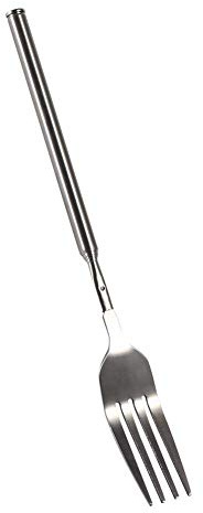 AUNMAS Dessert Forks, Stainless Steel 22~64cm / 8.7~25.1in Extendable Long Handle Design Dinner Forks for BBQ Dinner Dessert Sausages Vegetables