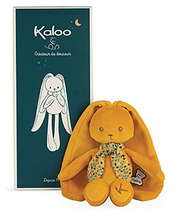 Kaloo - Lapinoo - Muñeco Conejo - Peluche Bebé de Pana Aterciopelada - 35 cm - Color Ocre - Material Muy Suave - Caja Regalo - Desde el Nacimiento, K972200