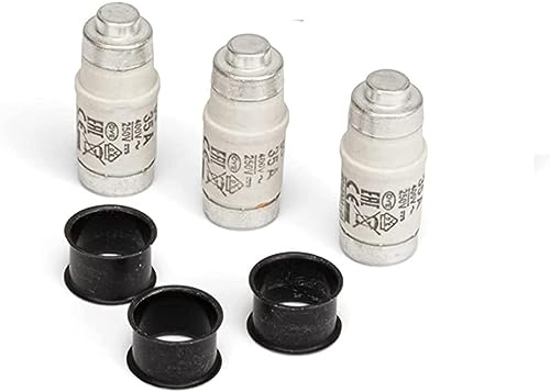 CusoTec NeoZed 3 Sicherungen mit 3 Passhülsen Set D02/D01 Schraubsicherung Schmelzsicherung 2 6 10 16 25 35 50 Ampere (50 Ampere)