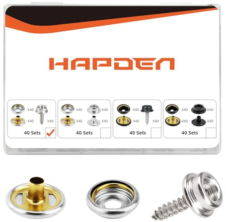 120 Stück Druckknöpfe, Snap Fasteners Kit 15mm Edelstahl Snaps Marine Grade Boot Segeltuch Snaps, 15mm Socket Metall Snap für Kleidung Leder Boot Abdeckung Stoff