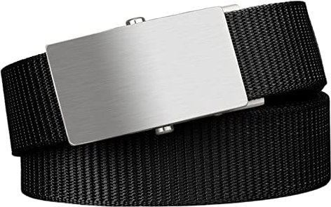 JIARY Gürtel Canvas Belt,Herren Gürtel Nylon Canvas Herrengürtel stufenlos Verstellbarer Stoffgürtel,Schwarz,130CM/51.1''