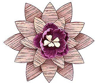 GIVBRO Broche en bois en forme de fleur pour homme - Boutonnière pour mariage, costume, smoking
