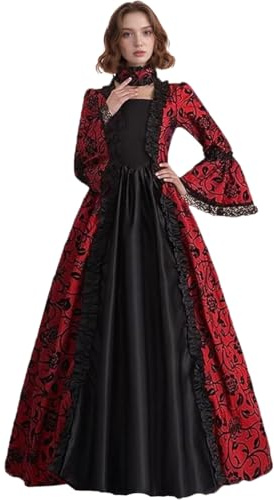 Robe de soirée Victorienne médiévale pour Femme Robe Gothique Robe de soirée Cocktail Elegante