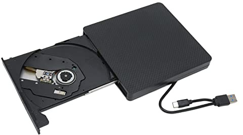 Tangxi Unidad de CD DVD Externa para Computadora Portátil, USB 3.0 USB C Unidad de CD Reproductor de DVD, Lector de Grabadora de CD USB 3.0 Portátil para Wins, para Linux para PC de