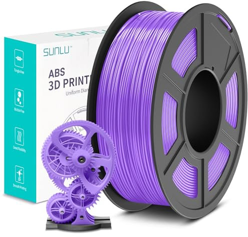 SUNLU ABS Filament 1.75 mm, Hoch Temperaturbeständiges 3D Drucker Filament, Hohe Festigkeit und Schlagfest, Langlebig 3D Druckfilament Für die Meisten FDM 3D Drucker, 1 kg Spule, Lila