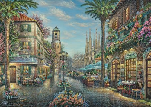 Schmidt 58780 Thomas Kinkade Spanisches Straßencafé, 1000 Teile Puzzle