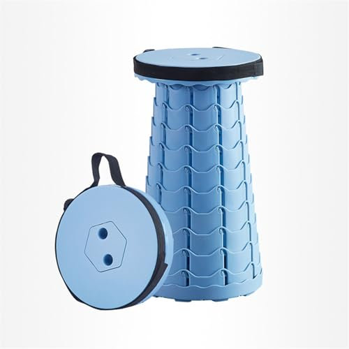 SPXTOM Campingsitz-Reisestuhl, höhenverstellbar, Reisehocker, tragbarer, einziehbarer Campinghocker, leicht, for Outdoor-Angeln, Wandern, Grillen, max. 400 Pfund (Color : Blue)