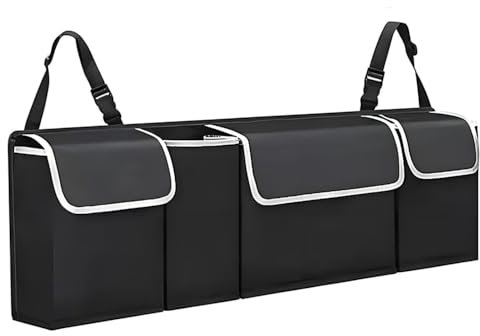 katmerio Organizer per bagagliaio, per auto, con chiusura in velcro, pieghevole, colore: acqua
